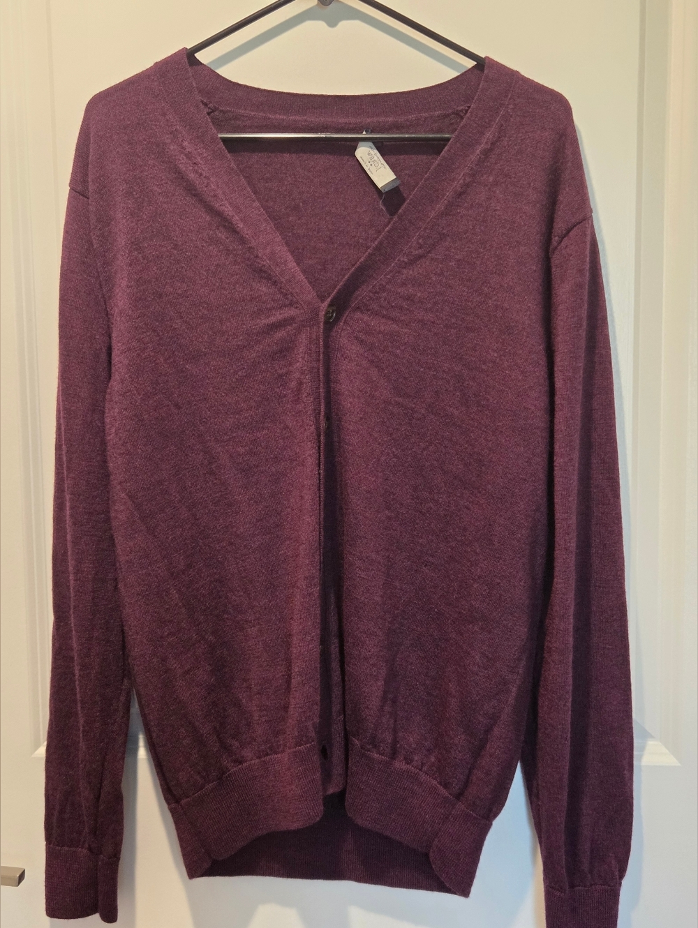 J. Crew 100% Merino Wool Burgundy Button Cardigan